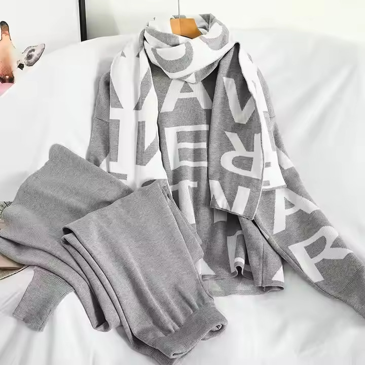 Ensemble Pull et Pantalon Décontracté – Style Lettrage Oversize