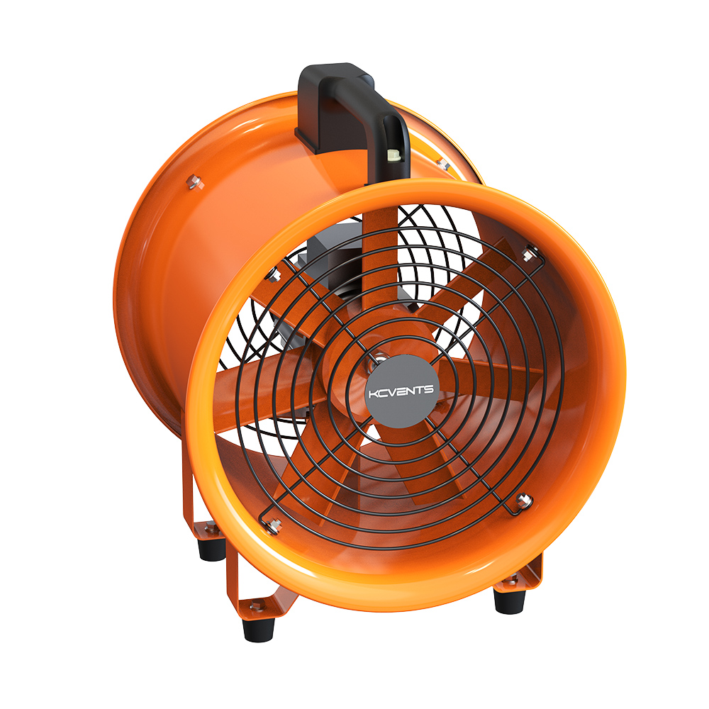 Ventilateur Portable Professionnel à Tambour de 12 Pouces en Métal Industriel – Débit d'Air Élevé de 3720 CFM, Haute Efficacité pour Usage Commercial