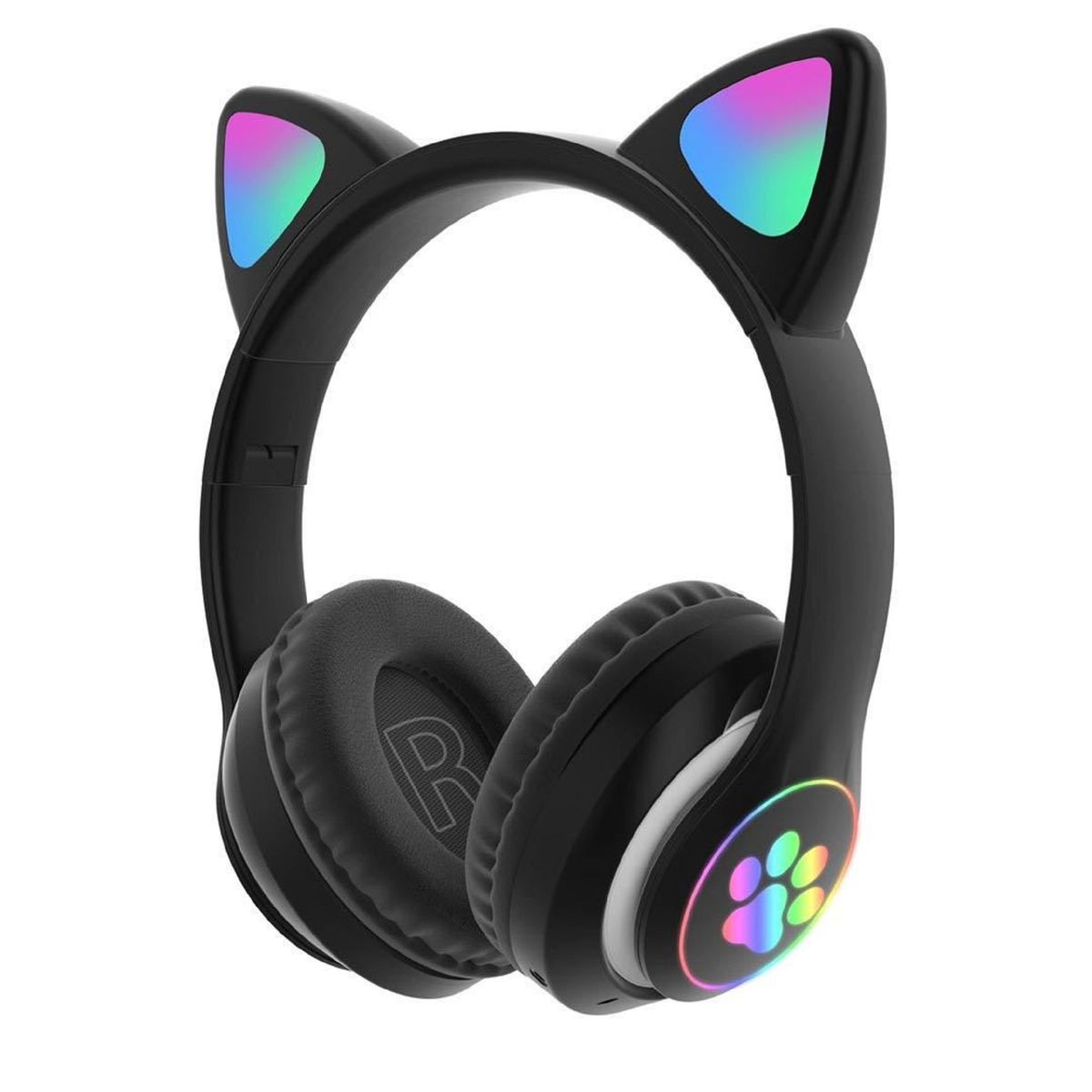 Cat Ear LED Wireless Bluetooth Headphone – Black