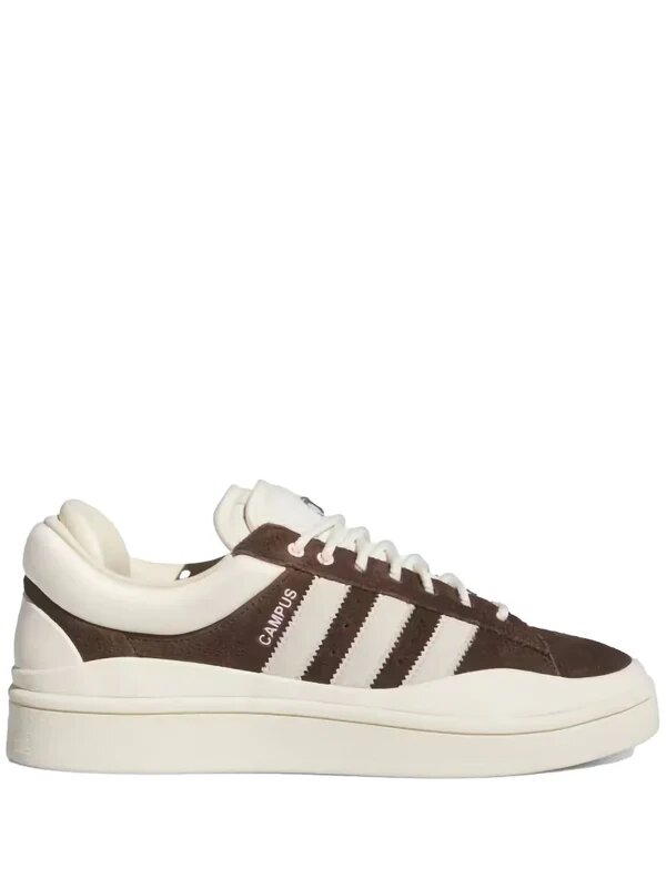 Sneakers Classiques en Daim Marron et Blanc